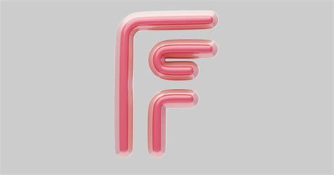 Bold Pink Letter F 3d Incl Alphabet And Emblem Envato