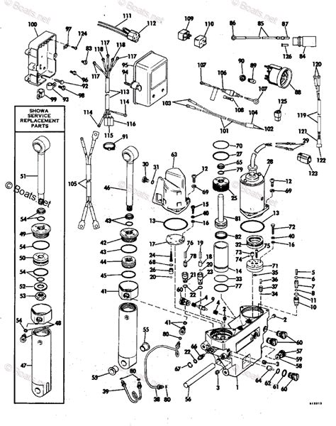 Evinrude Outboard Oem Parts Diagram For Power Tilt And Trim Models