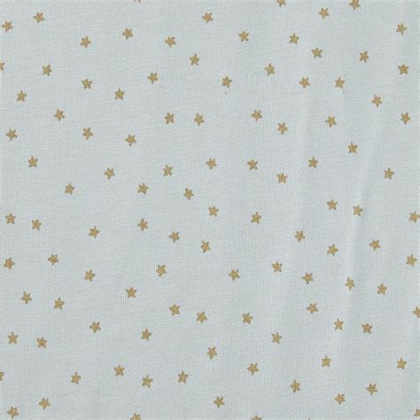 Tissu jersey en coton Rico Design Etoiles Mint Doré x10cm