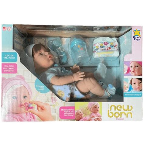 Boneca Diver New Born Premium Menino Cabelo Divertoys Submarino