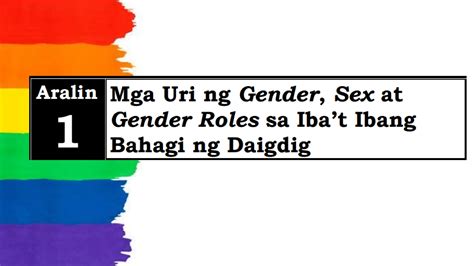 Mga Uri Ng Gender Sex At Gender Rolespdf