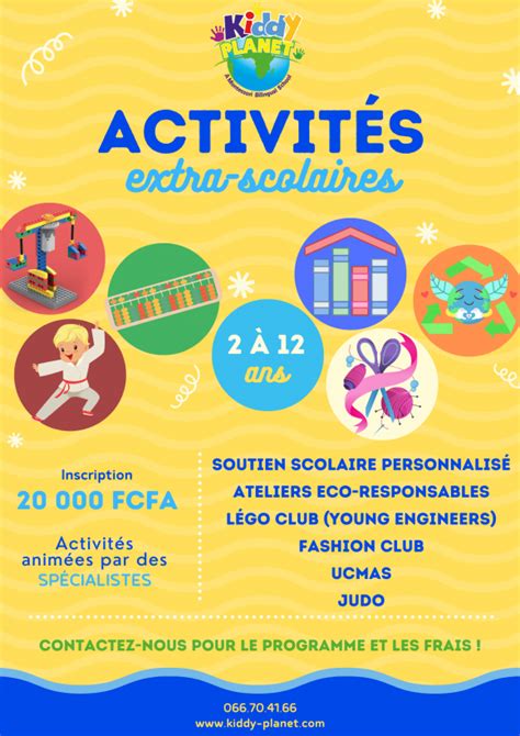 Activités Extra scolaires 2 à 8ans de 15h à 17h à Kiddy Planet