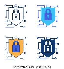 Network Security Icon Set Flat Line Stock Vector (Royalty Free ...