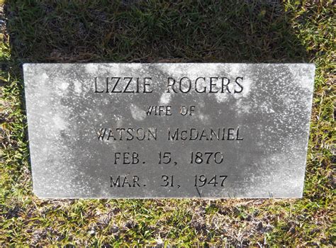 Elizabeth Lizzie Rogers Mcdaniel Find A Grave Memorial