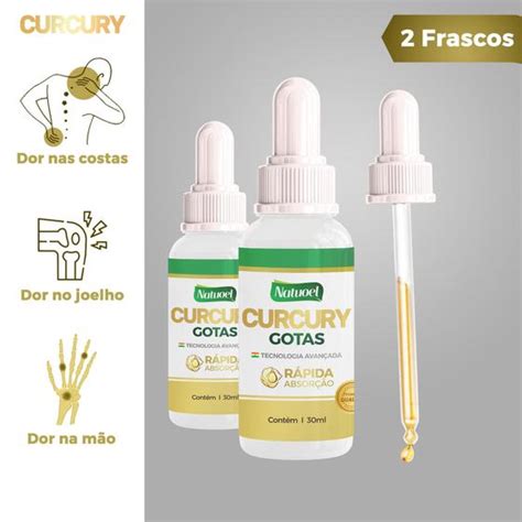 Kit 2 Frascos Curcury Gotas Dor Na Coluna Joelho E Quadril