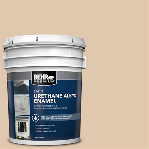 BEHR PREMIUM 5 Gal N260 2 Almond Latte Urethane Alkyd Satin Enamel