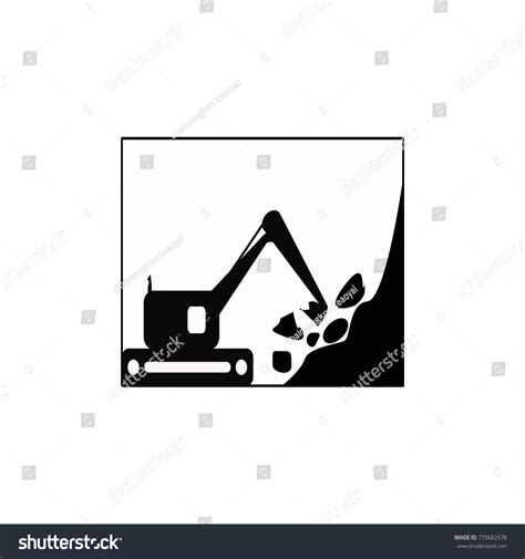 backhoe black vector stock vector royalty   shutterstock