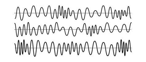 Sinusoid signals set black curve sound waves Vector Image