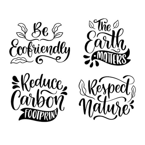 Premium Vector Black Lettering Save The Planet Stickers Collection