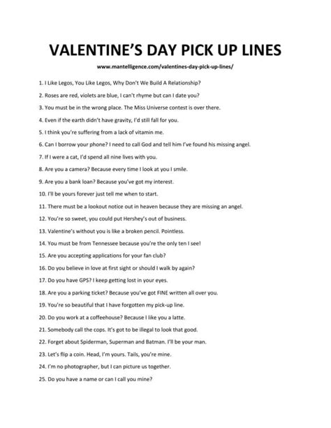 21 Valentines Day Pick Up Lines Be Their Valentine