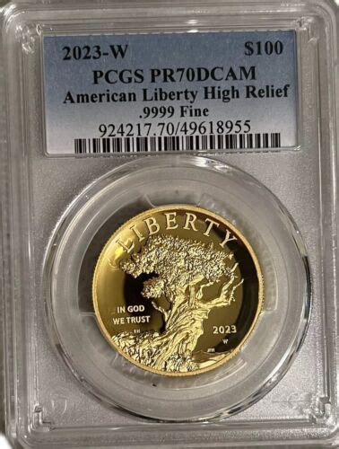 2023 W Proof 100 24k American Gold Liberty High Relief 23da Pr70 Pcgs