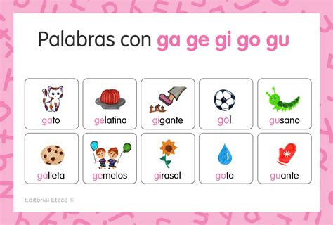 Palabras Con Ga Ge Gi Go Gu En Espanol Themelower