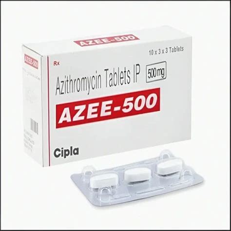 Azee 500 Mg Tablet At 55 Strip Of 3 Tablets Azithromycin 500 Mg In