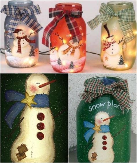 Painted Jolly Snowmen Magnificent Mason Jar Christmas Decorations