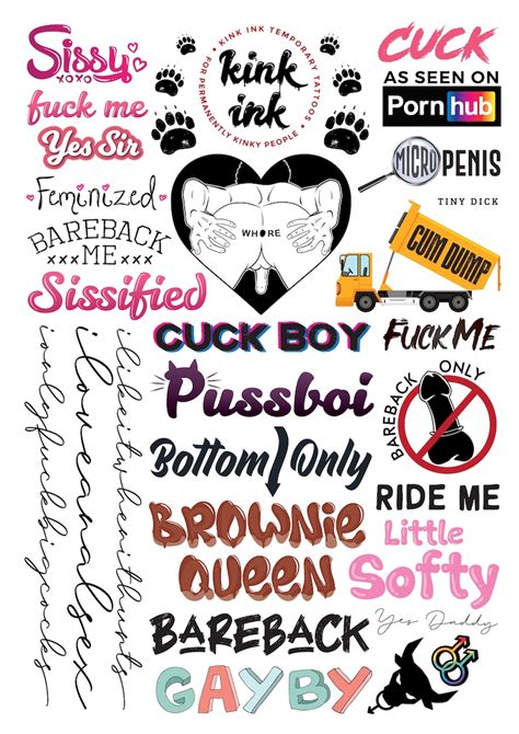 Kinky Gay Temporary Tattoos Set Of 26 By Kink Ink Etsy Uk