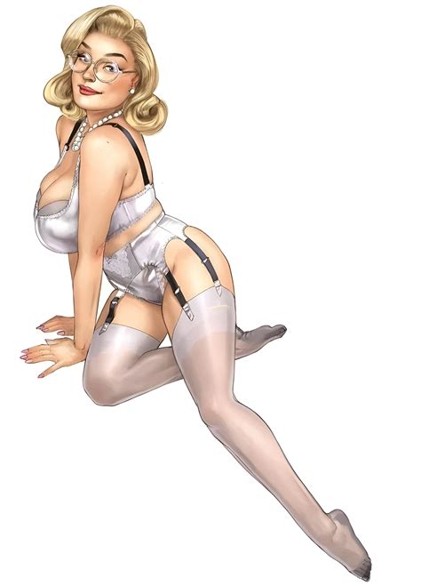 Rule 34 Big Breasts Blonde Hair Glasses Pinup Romain Hugault 6860831