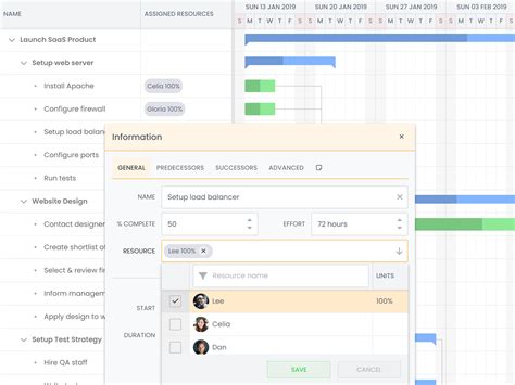 Bryntum Gantt Gantt Single Assignment Concept Demo