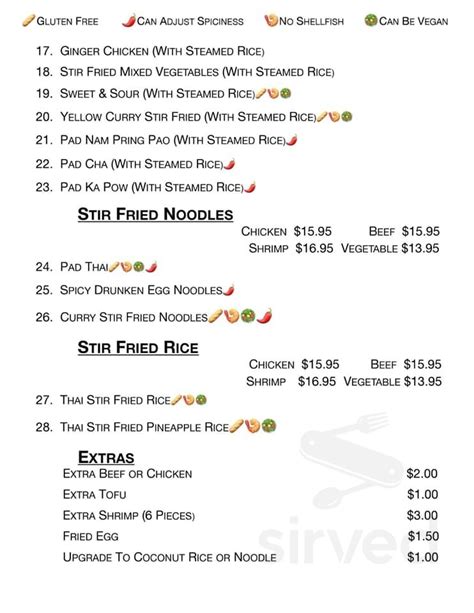 Royal Thai Restaurant Menus In Riverview New Brunswick Canada