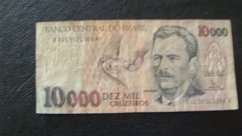 Antiguo Billete Brasil 10000 Cruzeiros Serie 2 7