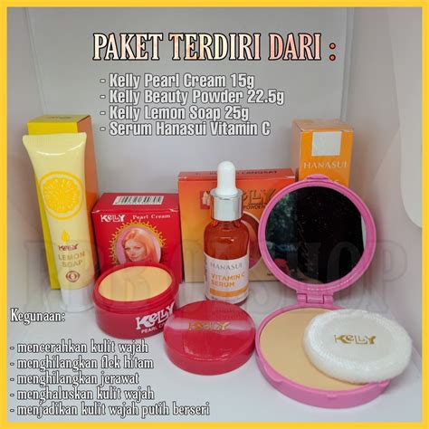 Jual Paket 3 IN 1 Kelly Kosmetik Plus Serum Vitamin C Hanasui Cream