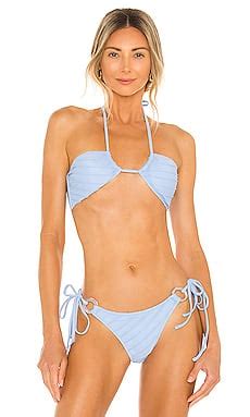 Shani Shemer Capri Stitched Bikini Top In Light Blue Revolve