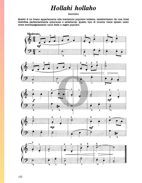 Hollahi Hollaho Anonymous Piano Sheet Music OKTAV