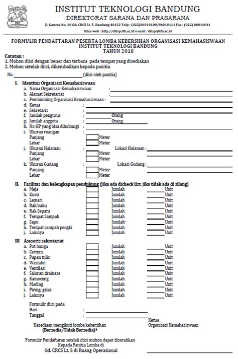 Lomba Kebersihan Direktorat Sarana Dan Prasarana Itb