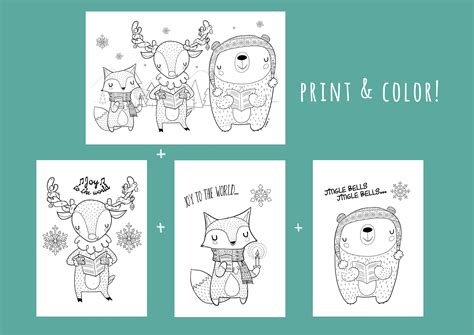 Carol Singers Coloring Pages Digital Stamps By María Medel Creations