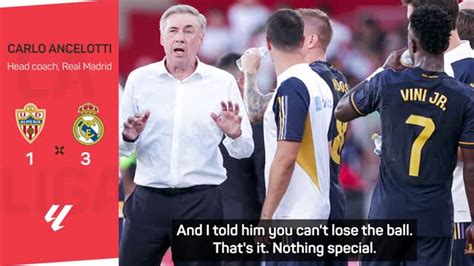 I Was Mad Ancelotti Explains Off Pitch Exchange With Vin Cius Jr