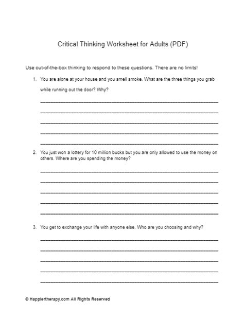 8 Critical Thinking Worksheet For Kindergarten Critical Worksheets Library