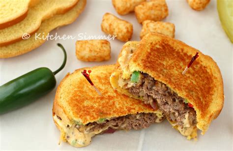 Kitchen Simmer Jalapeno Pimento Cheese Beef Patty Melts