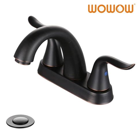 Oil Rubbed Bronze Bathroom Sink Faucet 2-Handle 4 Inch Centerset