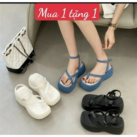 GIÀY SANDAL C K 7CM NT STORE ĐẾ BÁNH MÌ CHẤT LIỆU JEAN BỌC DA SIÊU HOT 086 Shopee Việt Nam