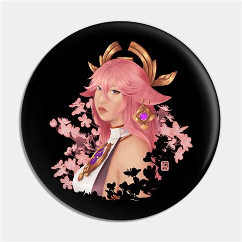 Yae Miko Genshin Impact Genshin Impact Pin TeePublic