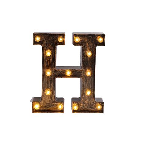 Black Industrial Led Marquee Letter H 9 Tcflinen