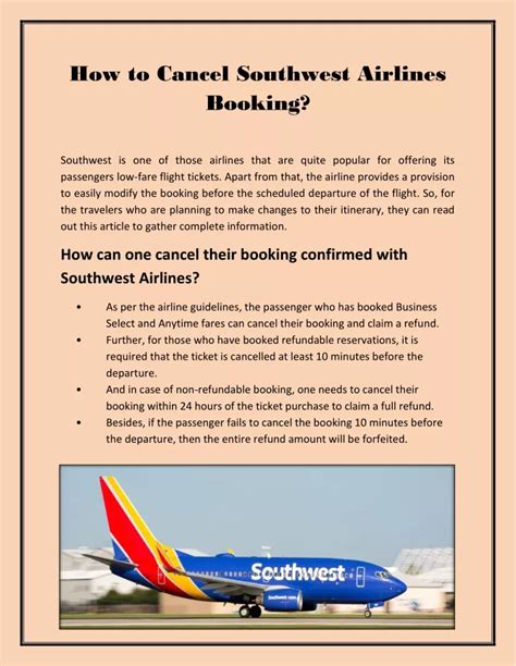 Ppt How To Cancel Southwest Airlines Booking Powerpoint Presentation