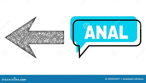 Shifted Anal Message Cloud And Net Mesh Arrow Left Icon Stock Vector Illustration Of Frame
