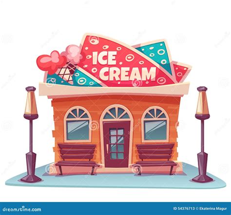 Vector Illustration Of Ice Cream Shop Building | CartoonDealer.com ...