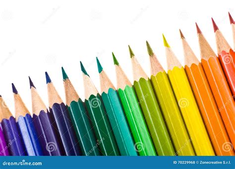 Rainbow Colored Crayons Isolated on White Stock Photo - Image of ...