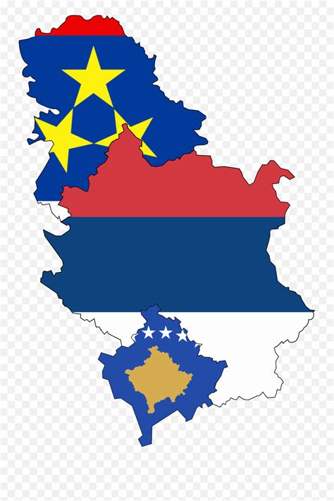 Flag Map Of Serbia Kosovo Vojvodina Serbia Kosovo And Vojvodina Emoji