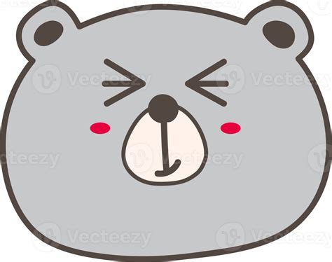 Bear happy emoji illustration on transparent background. 48024276 PNG