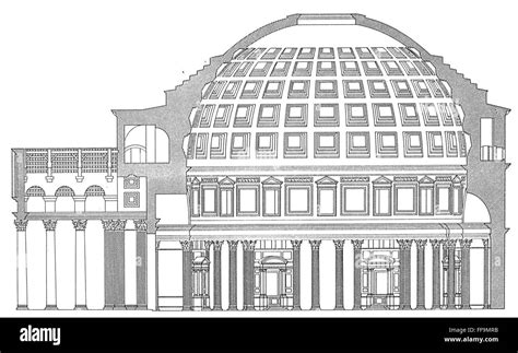 Roman Pantheon Na Modern Diagram Of The Cross Section Of The Pantheon