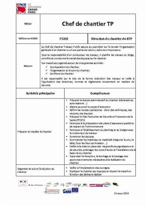 Chef De Chantier Tp Pdf Aug Chef De