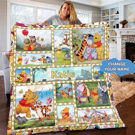 Personalized Winnie The Pooh Blanket Pooh Bear Blanket Winnie The Pooh And Friends Blanket