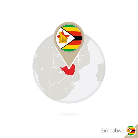 Mapa De Zimbabwe Y Bandera En C Rculo Mapa De Zimbabwe Bandera De