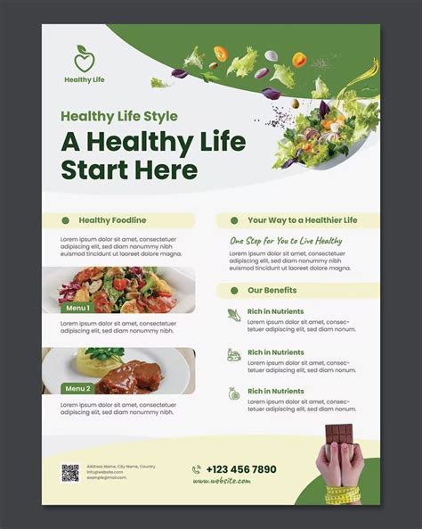 Healthy Life Healthy Living Flyer Template Lorem Ipsum Nutrient Templates Lifestyle Psd