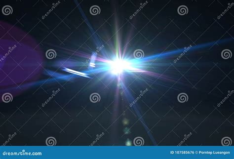 Digital Lens Flare In Black Background Stock Illustration