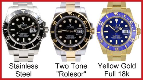 Rolex Submariner Stainless Steel Vs Two Tone Rolesor Vs Yellow Gold