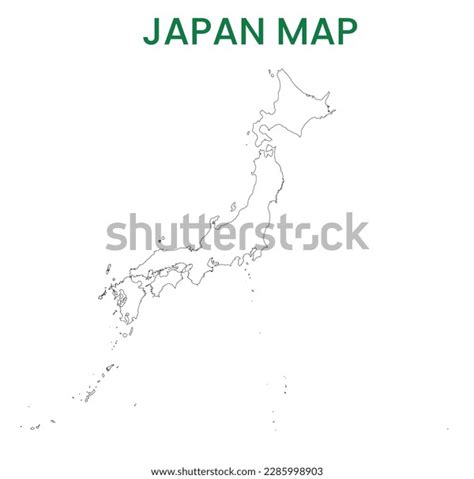 High Detailed Map Japan Outline Map Stock Vector (Royalty Free ...