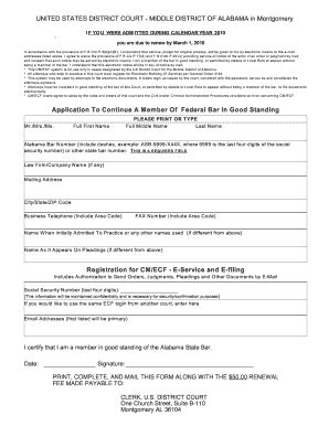 Fillable Online Renewal And Cm Ecf Registration Form Fax Email